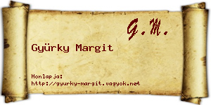 Gyürky Margit névjegykártya